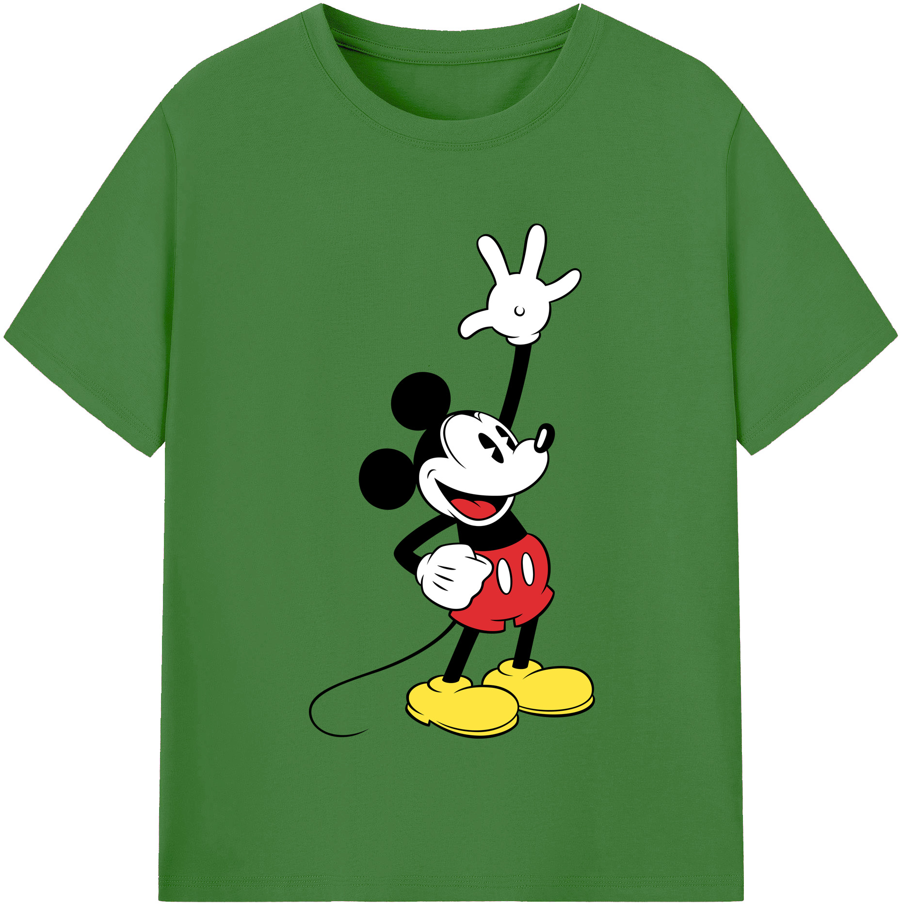 （画像用） ミッキーマウス Mickey Mouse レディースカジュアルプリントTシャツ（綿100％）